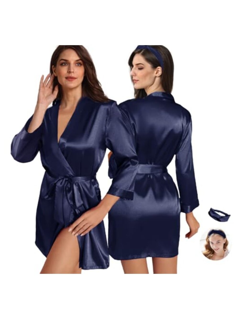Womens Floral Kimono Robe Set Satin Silk Robe Bridesmaid Bridal Party